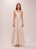 Women's Tiered Metallic Jacquard Gown