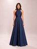 Halter Satin Ball Gown