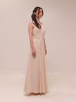 Blush Chiffon Draped Gown