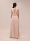 Blush Chiffon Draped Gown