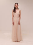 Blush Chiffon Draped Gown