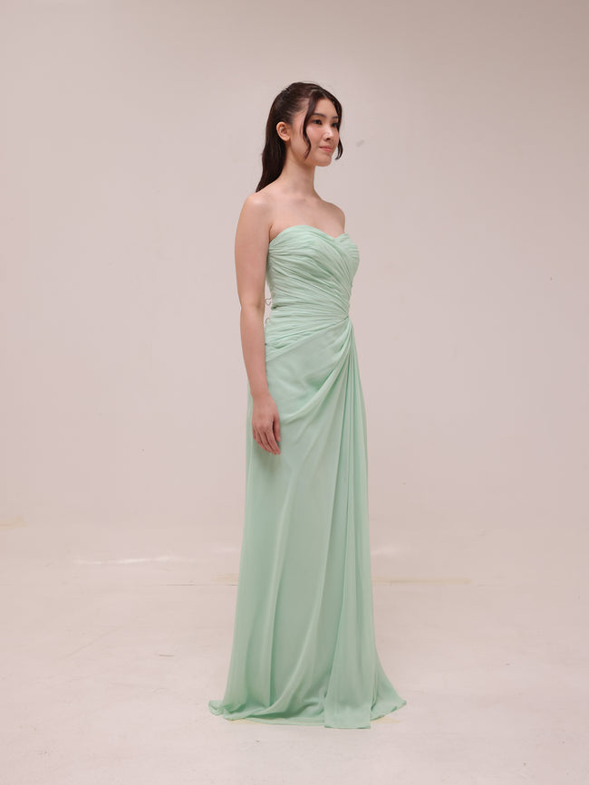 Bridesmaids Draped Chiffon Gown