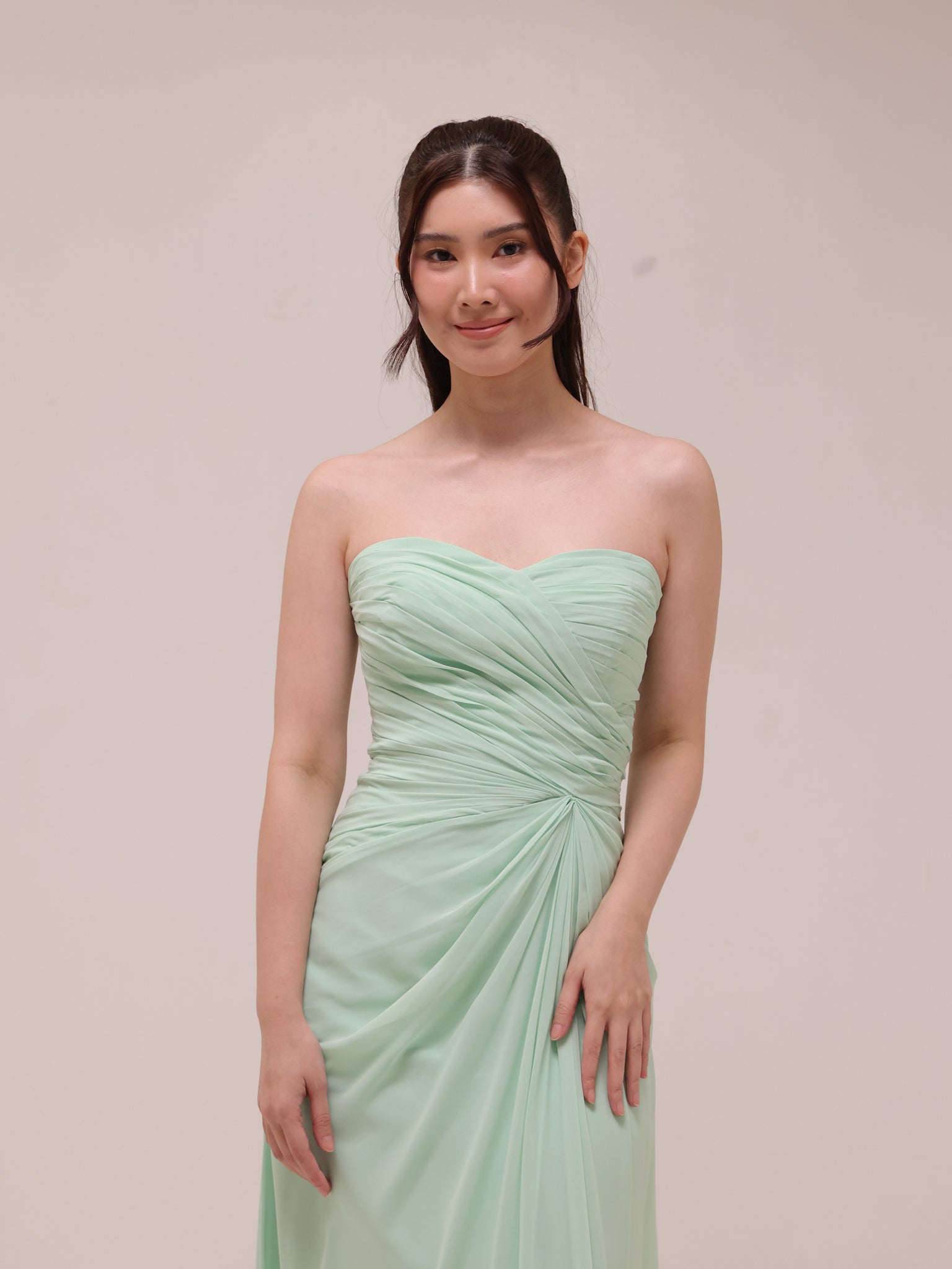 Bridesmaids Draped Chiffon Gown