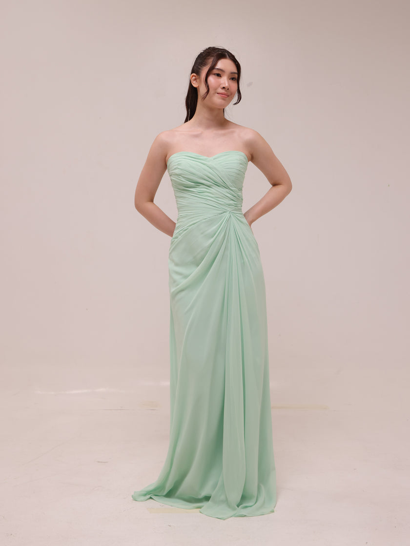 Bridesmaids Draped Chiffon Gown