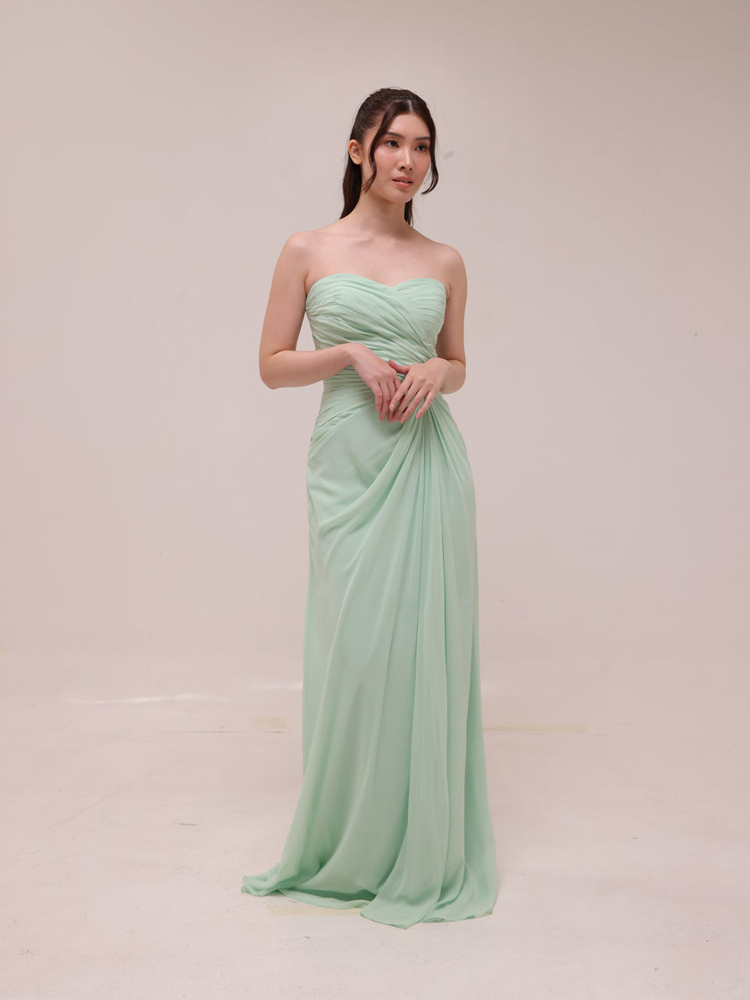 Bridesmaids Draped Chiffon Gown