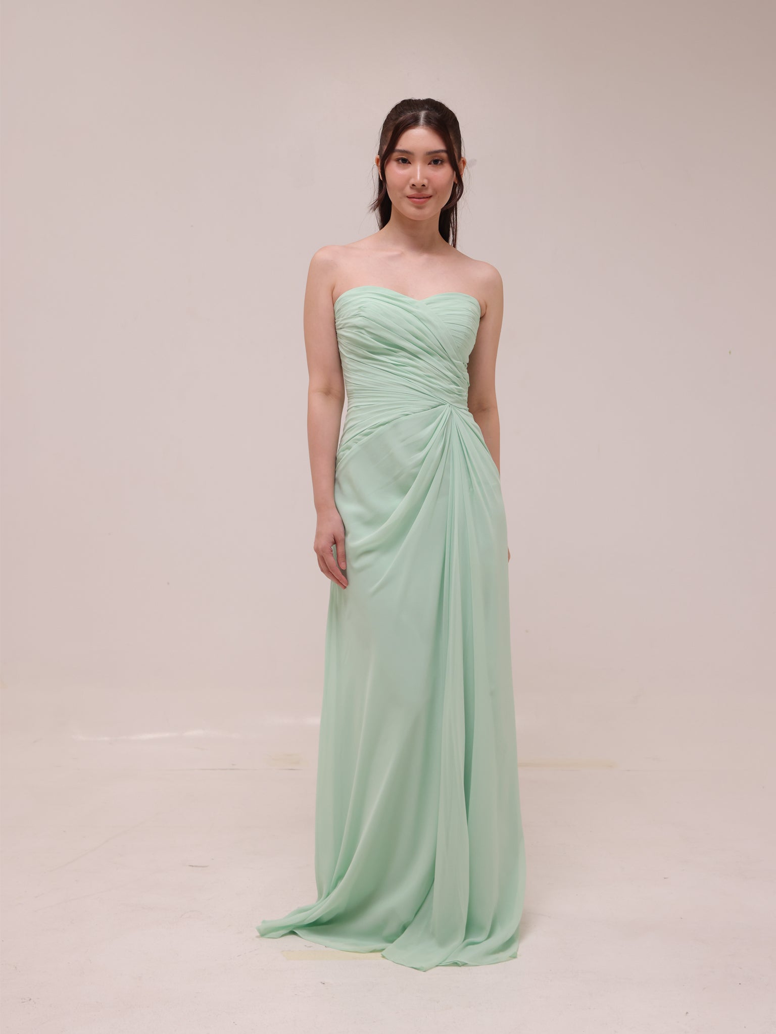 Bridesmaids Draped Chiffon Gown