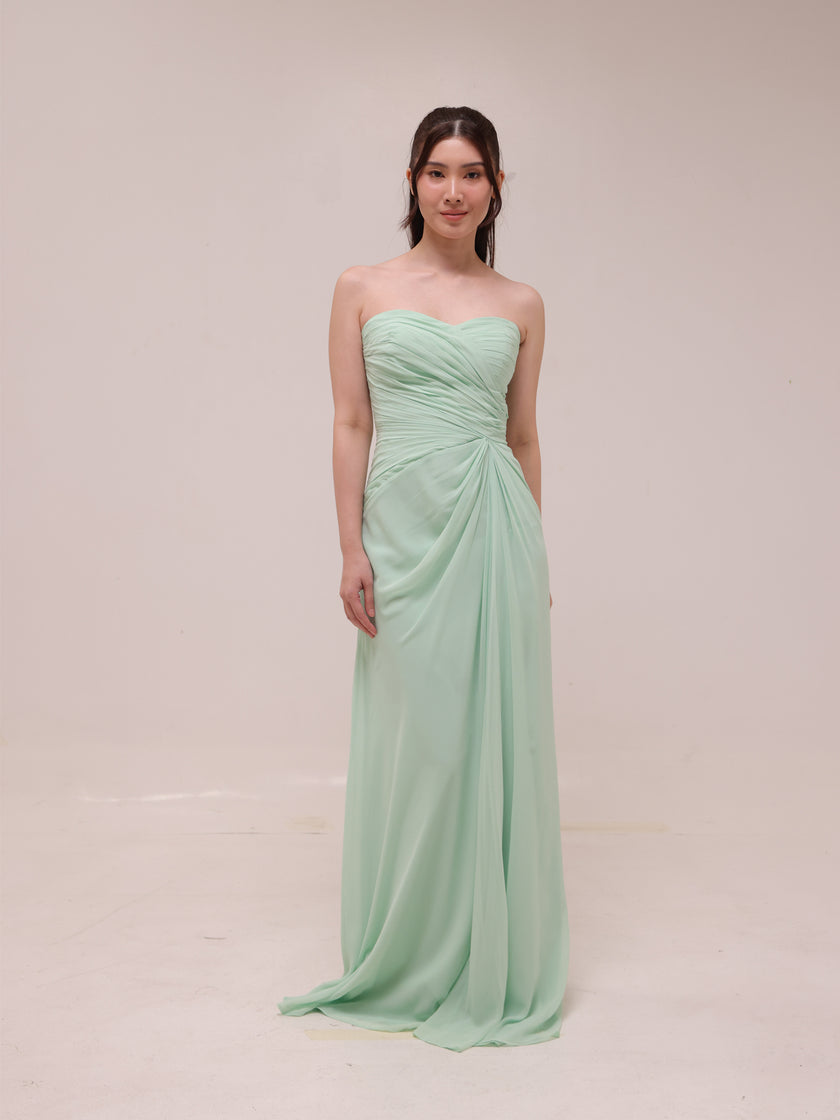 Bridesmaids Draped Chiffon Gown
