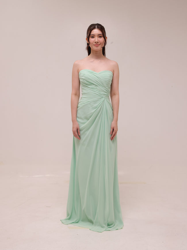 Bridesmaids Draped Chiffon Gown