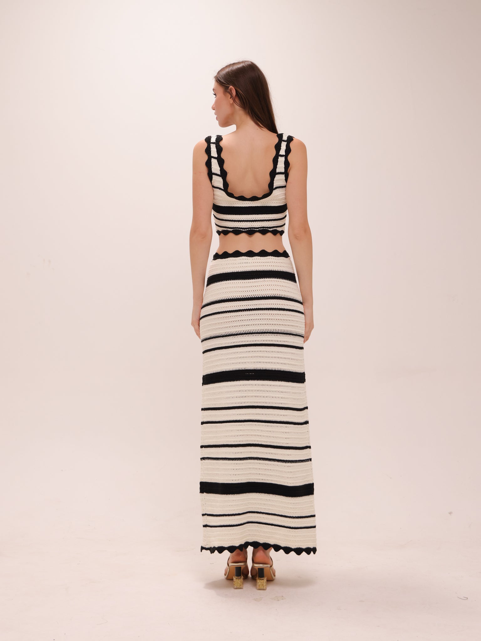 Cropped Knit Set Maxi Dress