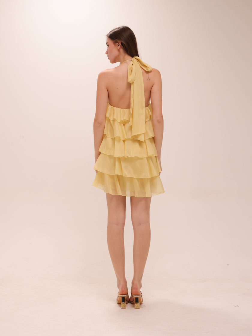 Tiered Chiffon Shift Dress