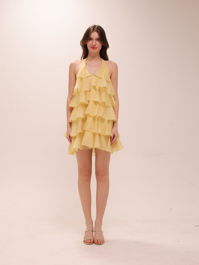 Tiered Chiffon Shift Dress