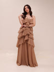 Brown 6-Tiered Maxi Dress