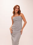 Silver Glitter Tulle Gown