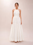 Odella White Cotton Maxi Dress