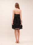 Suzette crystal-embellished floral mini dress in Black