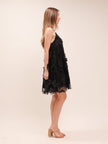 Suzette crystal-embellished floral mini dress in Black