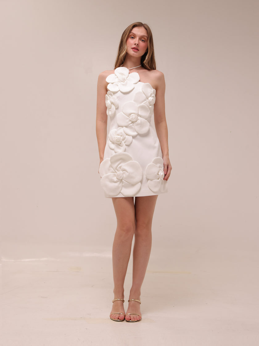 Liane White Floral Off-Shoulder Mini Dress