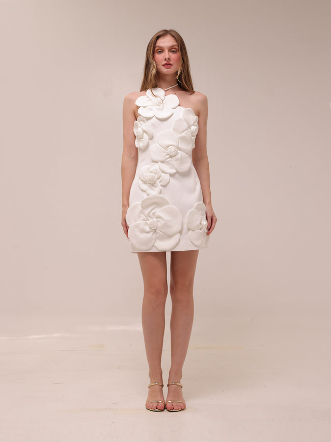 Liane White Floral Off-Shoulder Mini Dress