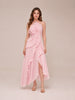 Doux Ruffled Trim Pleated Midi Dress
