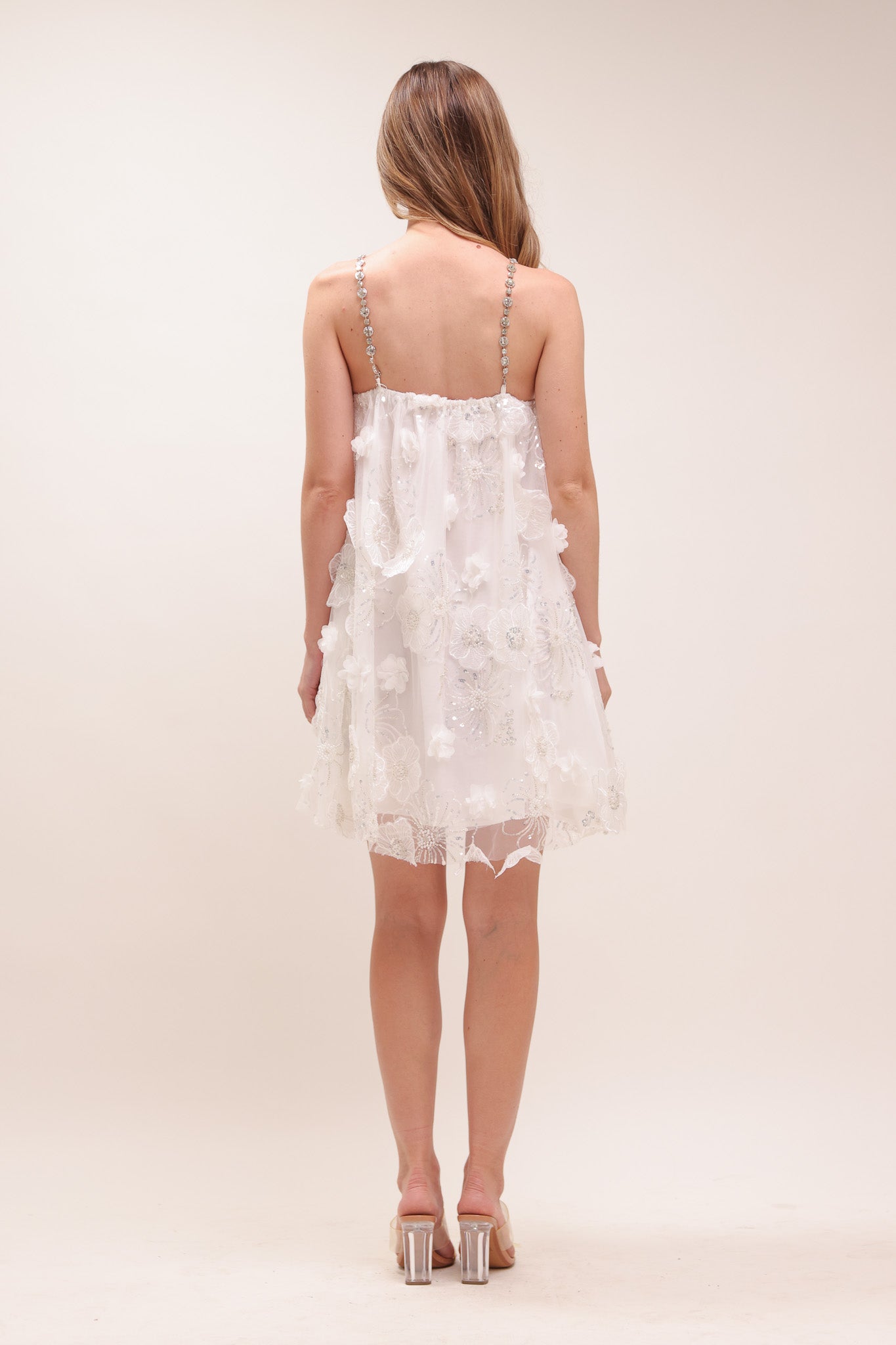 Suzette Crystal-Embellished Floral Mini Dress