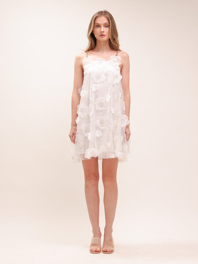 Suzette Crystal-Embellished Floral Mini Dress