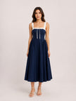 Colorblock Cotton Midi Dress