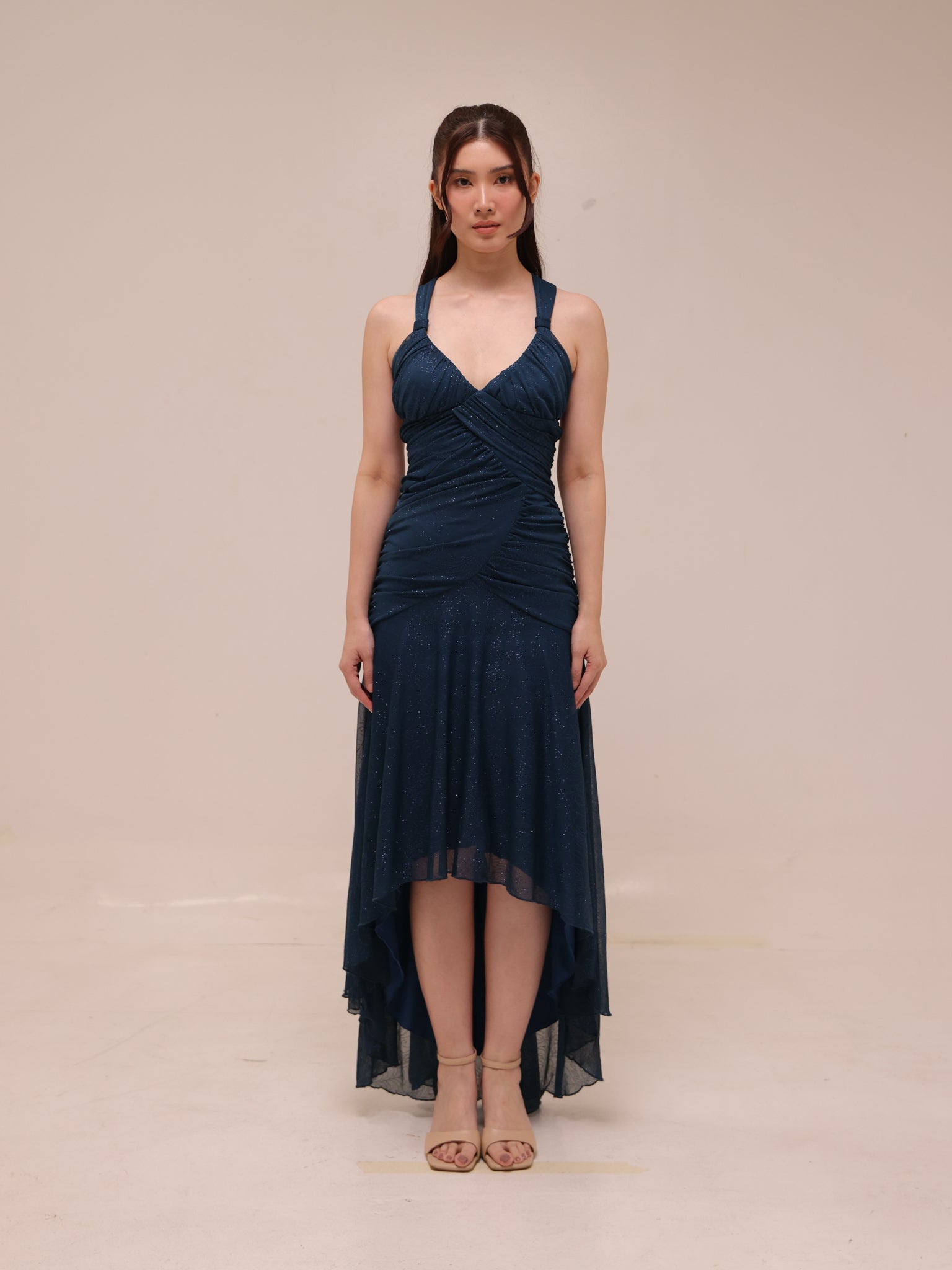 Midnight Shimmer High-Low Gown