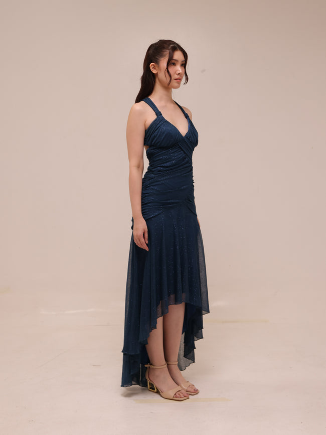 Midnight Shimmer High-Low Gown