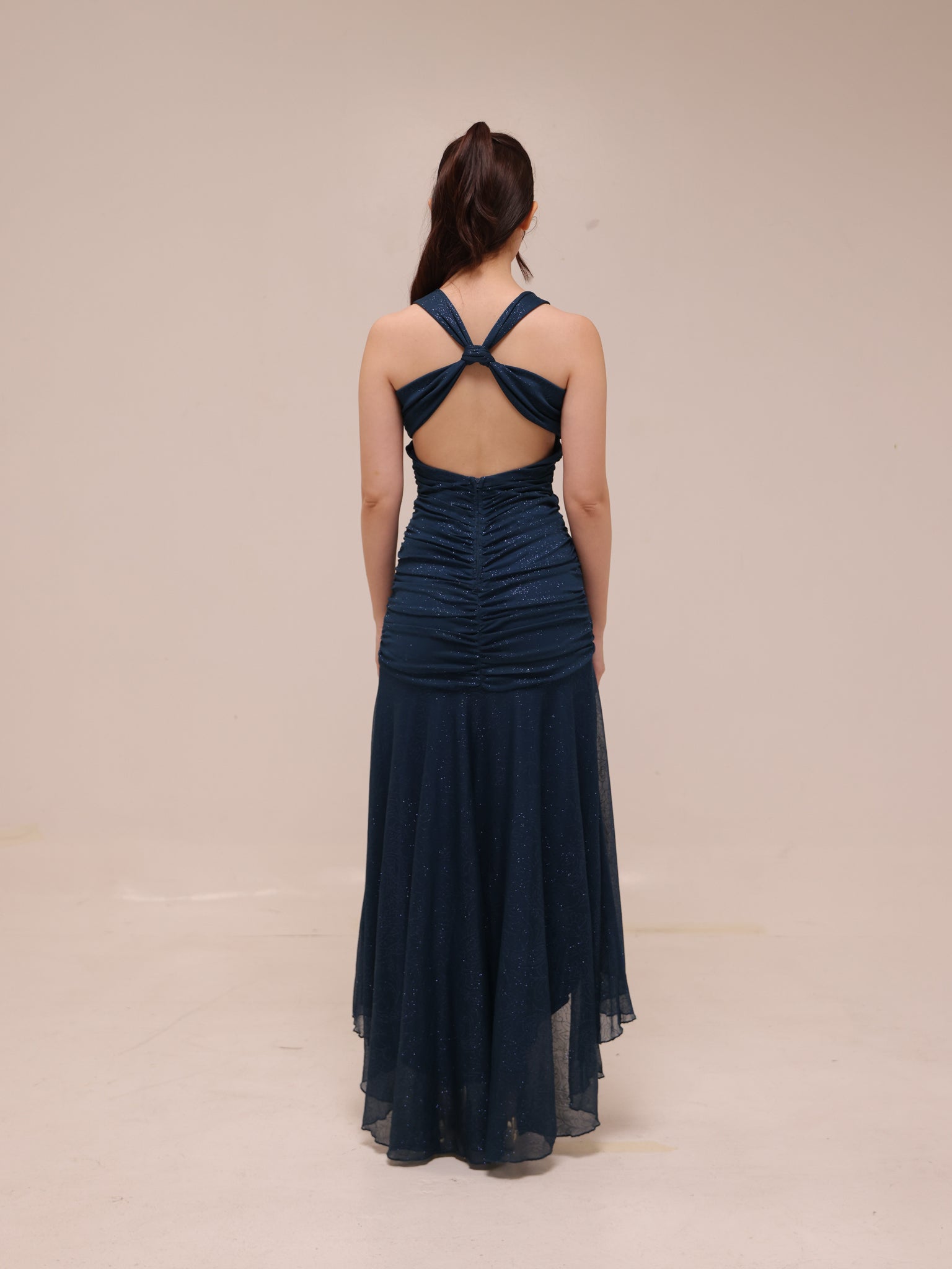 Midnight Shimmer High-Low Gown