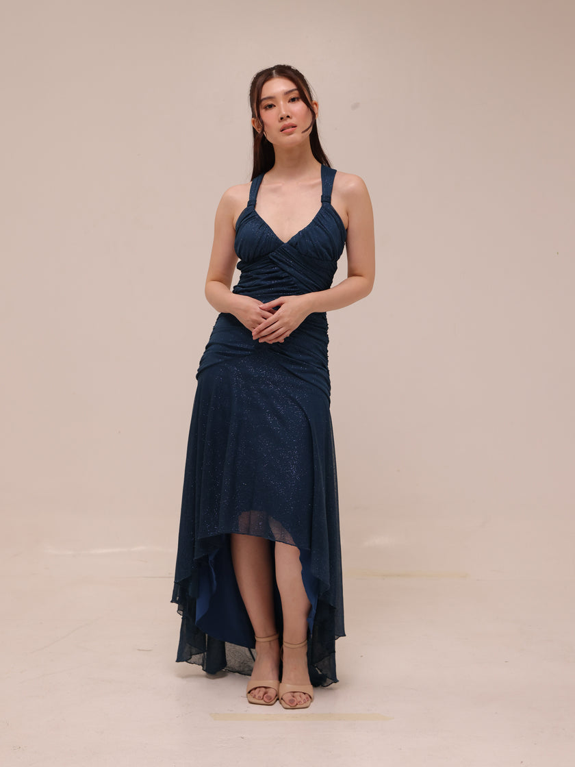 Midnight Shimmer High-Low Gown