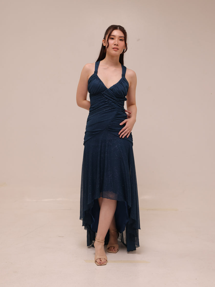 Midnight Shimmer High-Low Gown