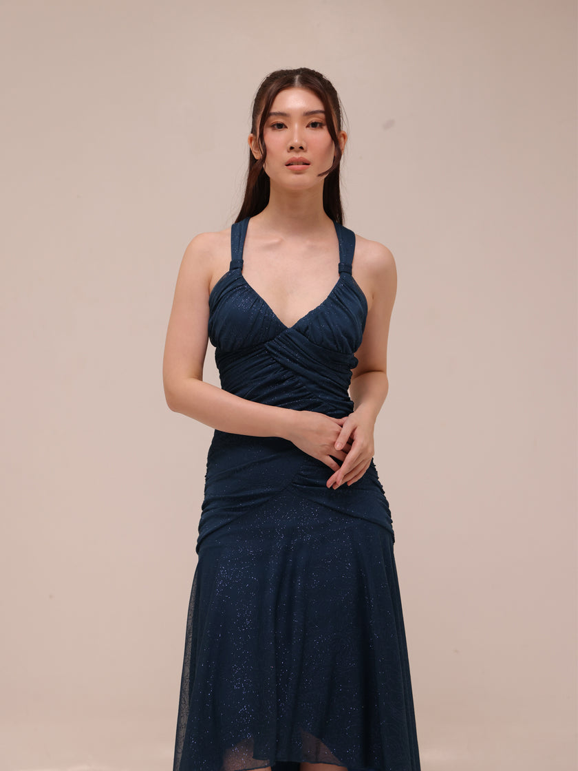 Midnight Shimmer High-Low Gown