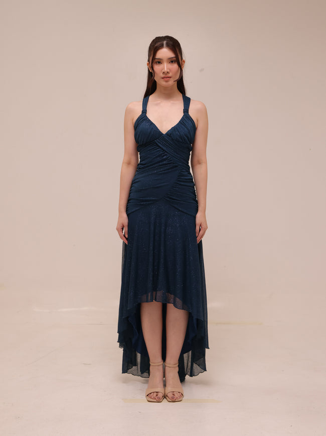 Midnight Shimmer High-Low Gown