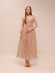 Pink Flower Lace Midi