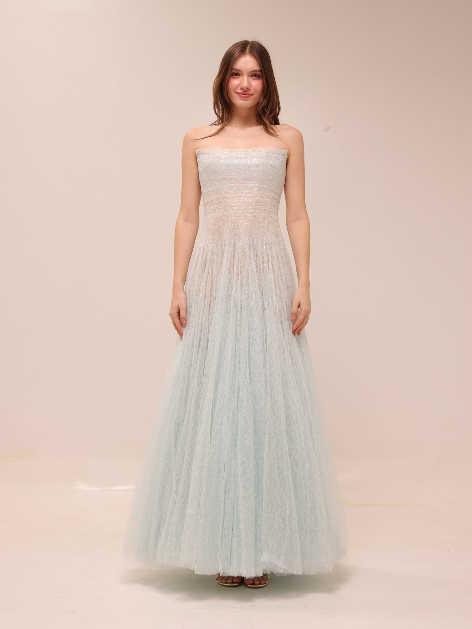 Blue Draped Maxi Dress