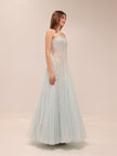 Blue Draped Maxi Dress
