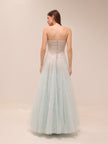 Blue Draped Maxi Dress