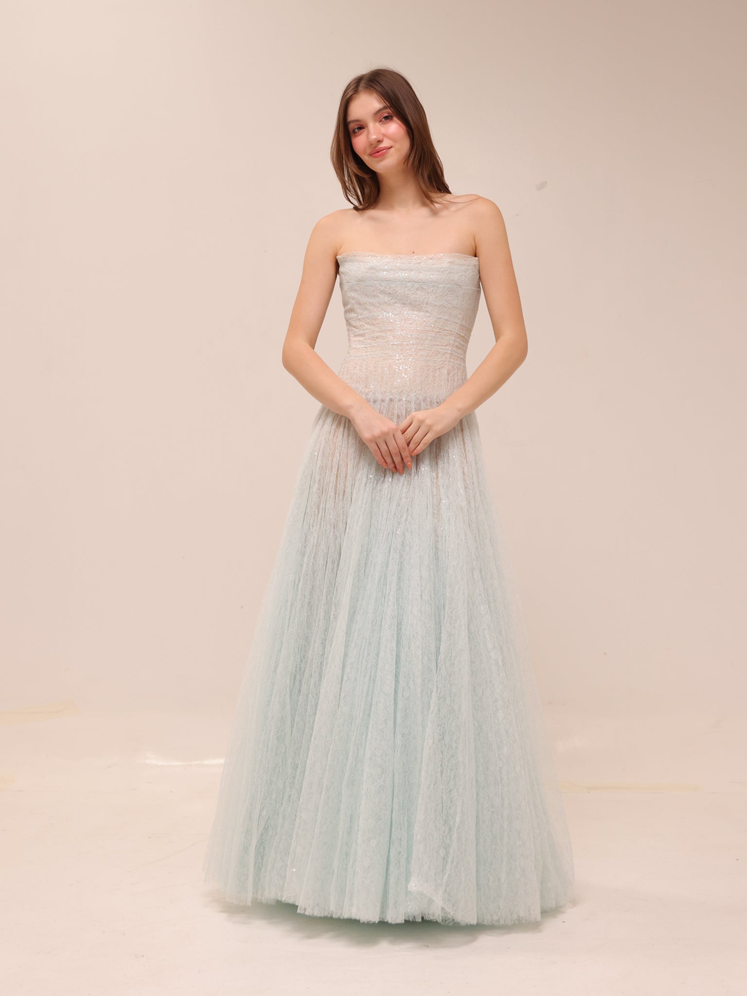 Blue Draped Maxi Dress