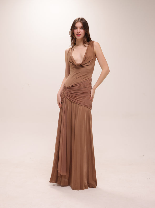 Dania Cowl Neck Slinky Maxi Dress