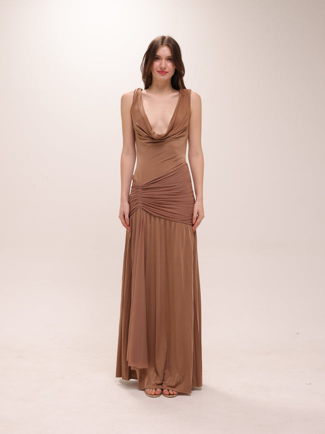 Dania Cowl Neck Slinky Maxi Dress