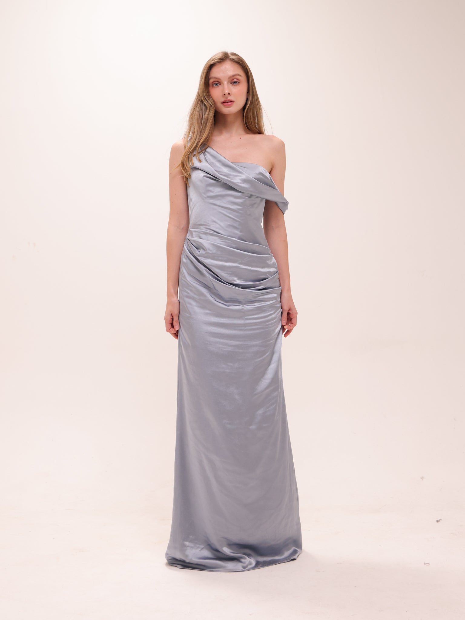 Dahlia Off-Shoulder Satin Maxi Dress