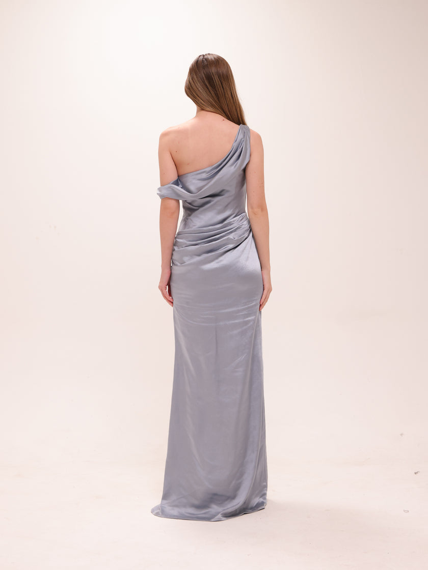 Dahlia Off-Shoulder Satin Maxi Dress