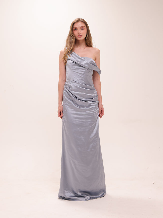 Dahlia Off-Shoulder Satin Maxi Dress