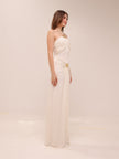 Quincy Halter Maxi Dress With Hardware - Ivory