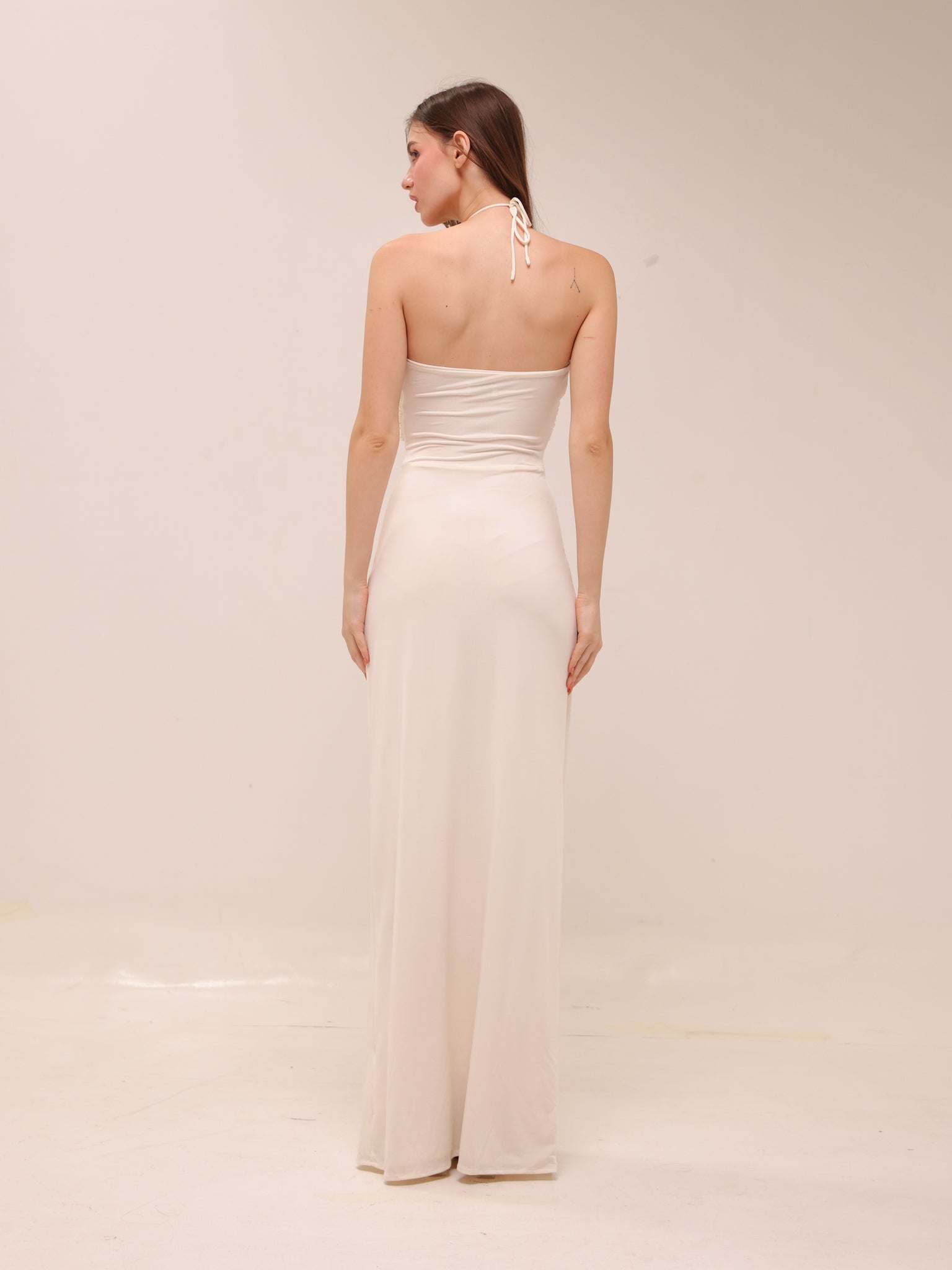 Quincy Halter Maxi Dress With Hardware - Ivory