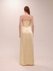 Larissa Satin Dress in Lemon