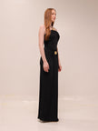 Quincy Halter Maxi Dress With Hardware - Black