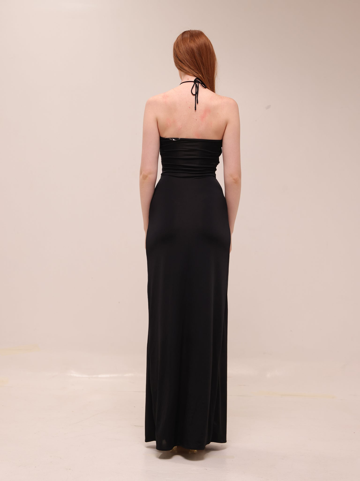 Quincy Halter Maxi Dress With Hardware - Black