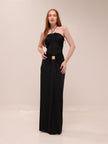 Quincy Halter Maxi Dress With Hardware - Black