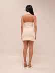 Christina Cross Over Mini Dress in Cream